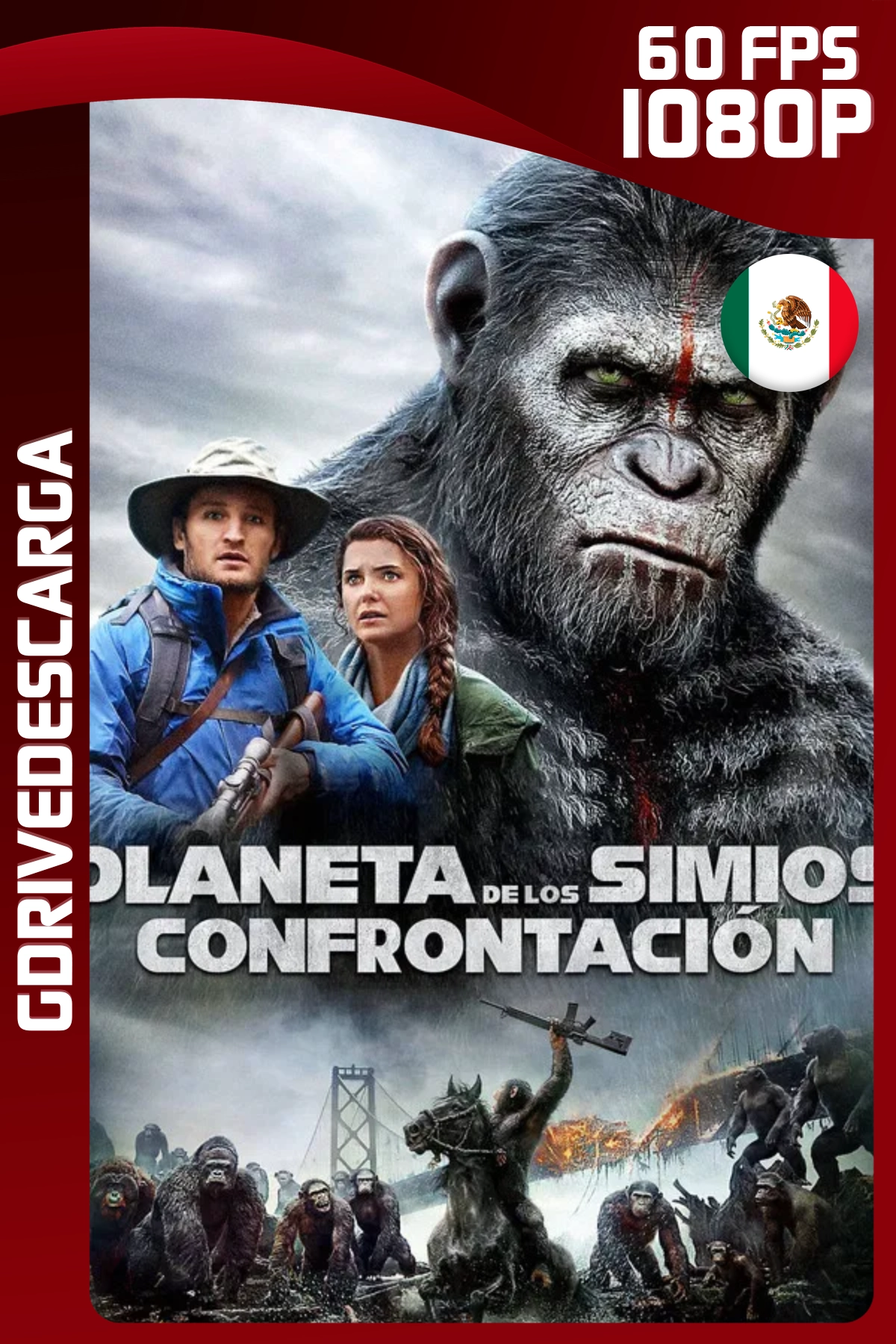 El Planeta De Los Simios: Confrontación (2014) BRRIP 1080p 60 FPS Latino-Inglés